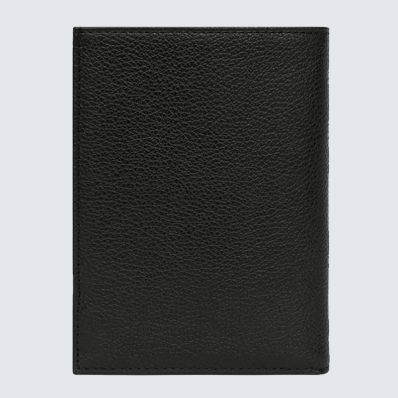 Portefeuilles Hexagona, portefeuilles 2 volets mixte en cuir de vachette grainé noir