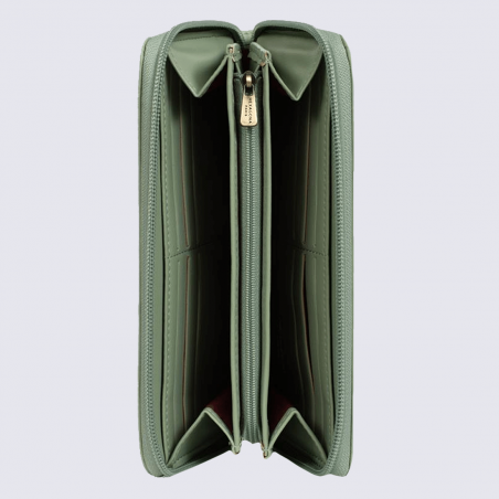 Portefeuille Hexagona, portefeuille long élégant pour femme vert clair