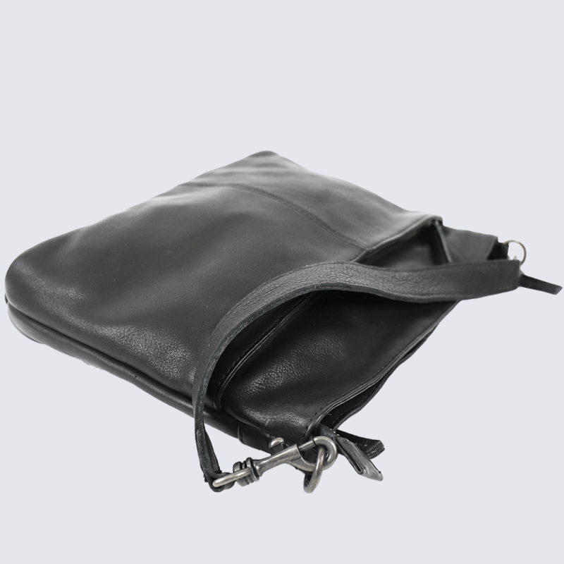 Sac à main Bear, sac porté épaule tendance pour femme en cuir noir