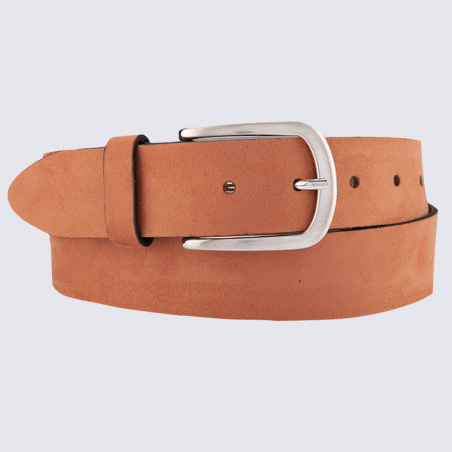 Ceinture Bernd Götz, ceinture tendance femme en cuir lisse orange