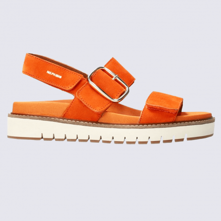 Sandales Mephisto, sandales à boucle tendance femme en cuir orange