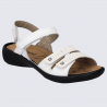 Nu-pieds Westland by Josef Seibel, nu-pieds femme à velcro en cuir blanc Nu-pieds Westland by Josef Seibel, nu-pieds femme à velcro en cuir blanc