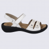 Nu-pieds Westland by Josef Seibel, nu-pieds femme à velcro en cuir blanc Nu-pieds Westland by Josef Seibel, nu-pieds femme à velcro en cuir blanc