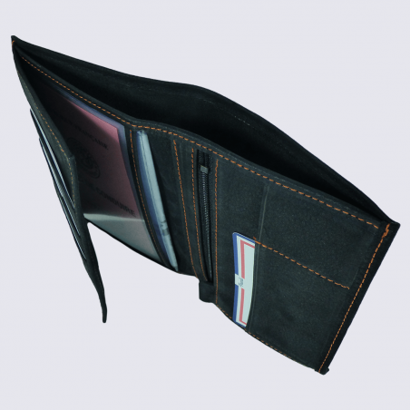 Portefeuille Frandi, portefeuille de haute qualité homme en cuir noir
