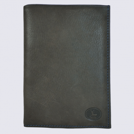 Portefeuille Frandi, portefeuille effet peau de pêche homme en cuir marron Portefeuille Frandi, portefeuille effet peau de pêche homme en cuir marron