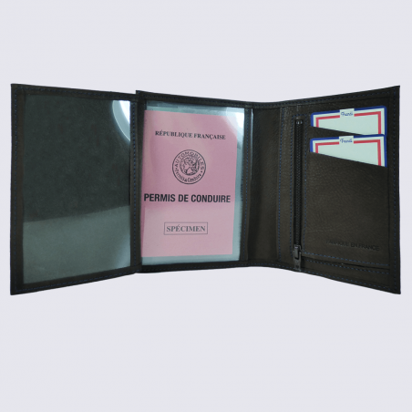 Portefeuille Frandi, portefeuille effet peau de pêche homme en cuir marron Portefeuille Frandi, portefeuille effet peau de pêche homme en cuir marron