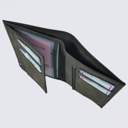 Portefeuille Frandi, portefeuille effet peau de pêche homme en cuir marron Portefeuille Frandi, portefeuille effet peau de pêche homme en cuir marron