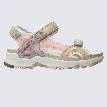 Sandales Allrounder, sandales à velcro sportives femme beige/rose
