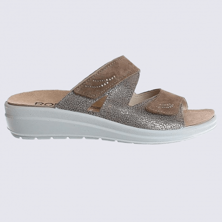 Mules Rohde, mules à brides femme imprimé métallisé beige/terre Mules Rohde, mules à brides femme imprimé métallisé beige/terre