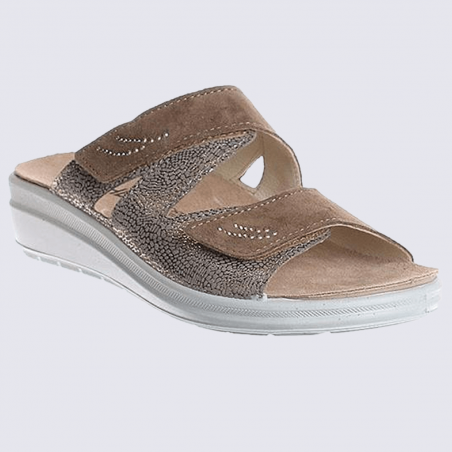 Mules Rohde, mules à brides femme imprimé métallisé beige/terre Mules Rohde, mules à brides femme imprimé métallisé beige/terre