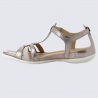 Sandales Ecco, sandales plates femme en cuir métallisé rose Sandales Ecco, sandales plates femme en cuir métallisé rose