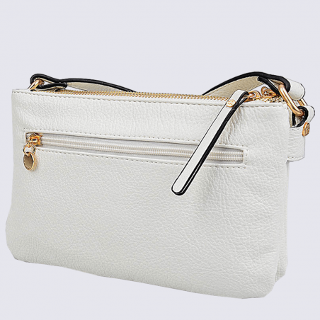 Sac à bandoulière Lulu Castagnette, petit sac à bandoulière tendance femme blanc