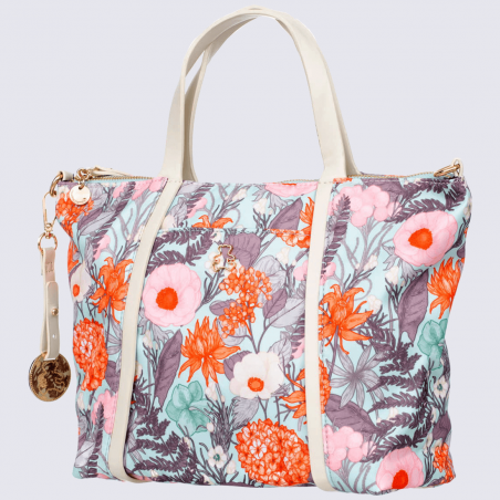 Sac à main Lulu Castagnette, sac à main imprimé floral femme bleu