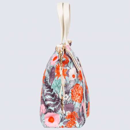 Sac à main Lulu Castagnette, sac à main imprimé floral femme bleu