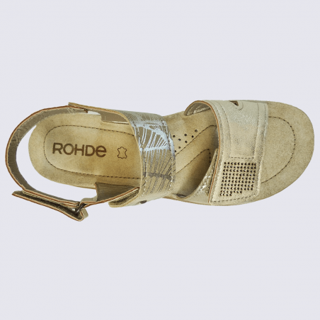 Sandales Rohde, sandales à lanières réglables femme en cuir beige