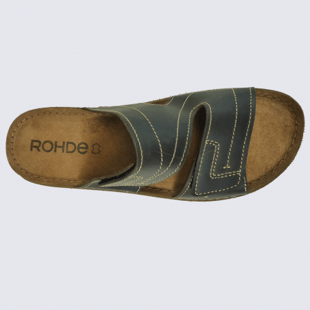 Mules Rohde, mules confortables homme en cuir marron