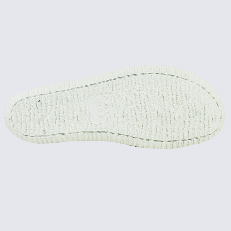 Mules Rohde, mules confortables 3 brides velcro femme en cuir rose/blanc