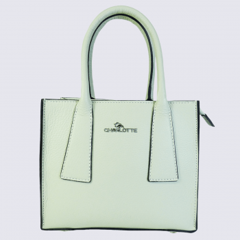 Sac à main Charlotte, sac à main tendance femme en cuir vert pastel