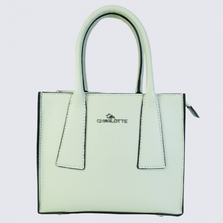 Sac à main Charlotte, sac à main tendance femme en cuir vert pastel