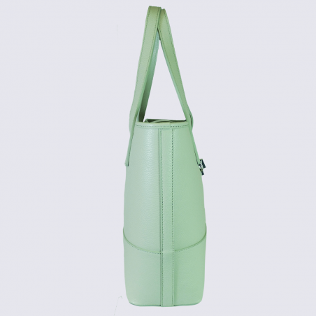 Sac porté épaule Charlotte, grand sac porté épaule femme en cuir vert pastel