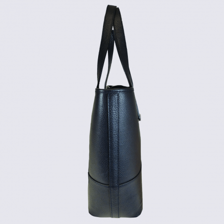 Sac porté épaule Charlotte, grand sac porté épaule femme en cuir bleu nuit