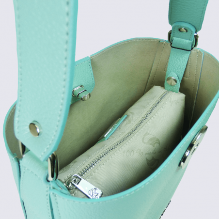 Sac porté épaule Charlotte, sac porté épaule femme en cuir vert