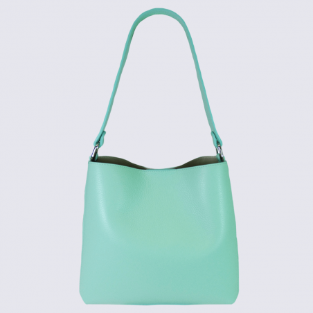 Sac porté épaule Charlotte, sac porté épaule femme en cuir vert