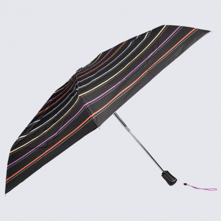 Parapluie Isotoner, parapluie mini automatique femme à motif rayure