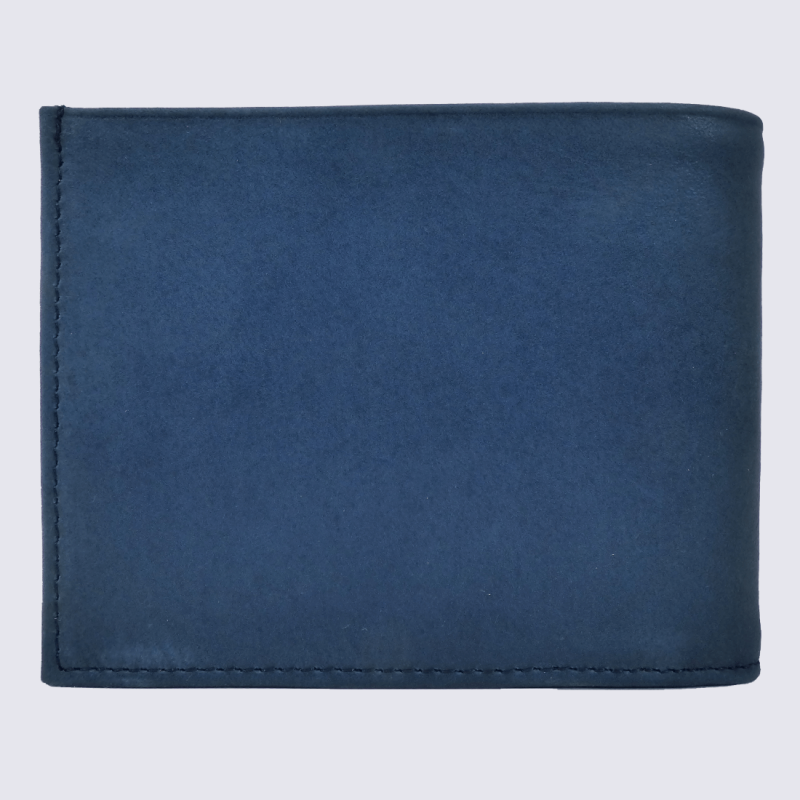 Portefeuille Frandi, petit portefeuille homme en cuir marine