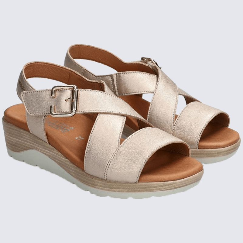 Sandales Mephisto sandales a talon compense femme en cuir metallise I Igert Chaussure Maroquinerie