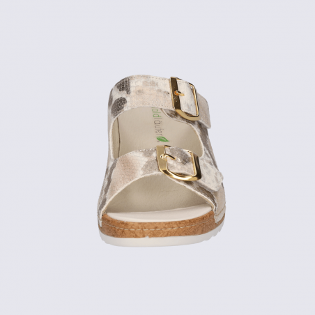 Mules Waldlaufer, mules à talons compensés imprimé reptile femme en cuir irisé Mules Waldlaufer, mules à talons compensés imprimé reptile femme en cuir irisé