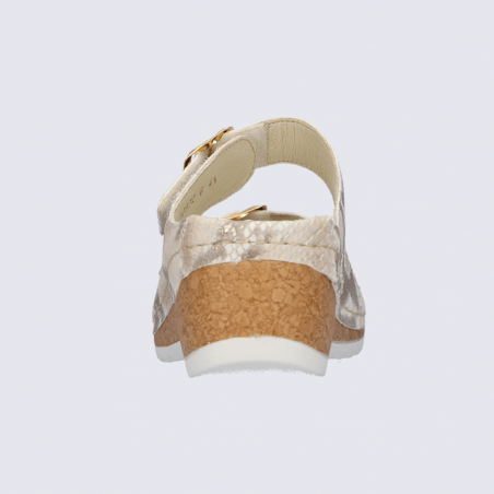 Mules Waldlaufer, mules à talons compensés imprimé reptile femme en cuir irisé Mules Waldlaufer, mules à talons compensés imprimé reptile femme en cuir irisé