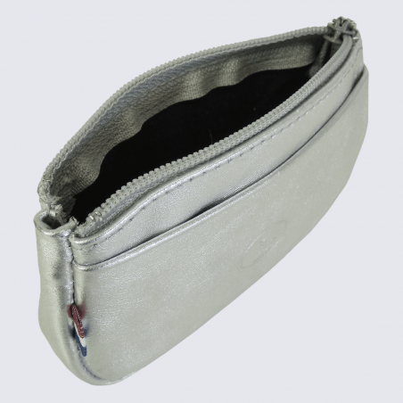 Porte-monnaie Frandi, petit porte-monnaie tendance femme en cuir argent