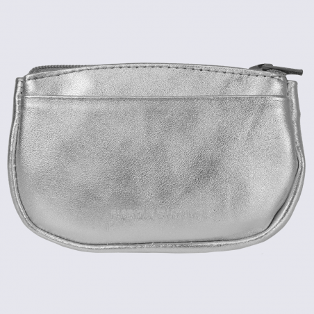 Porte-monnaie Frandi, petit porte-monnaie tendance femme en cuir argent