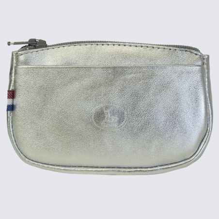 Porte-monnaie Frandi, petit porte-monnaie tendance femme en cuir argent