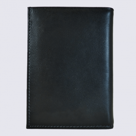 Portefeuille Frandi, petit portefeuille chic homme en cuir noir