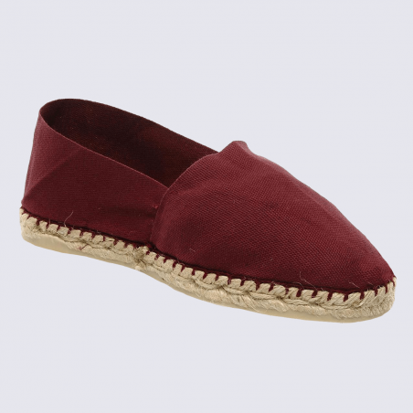 Espadrilles Made in France, espadrilles en toile de coton bordeaux