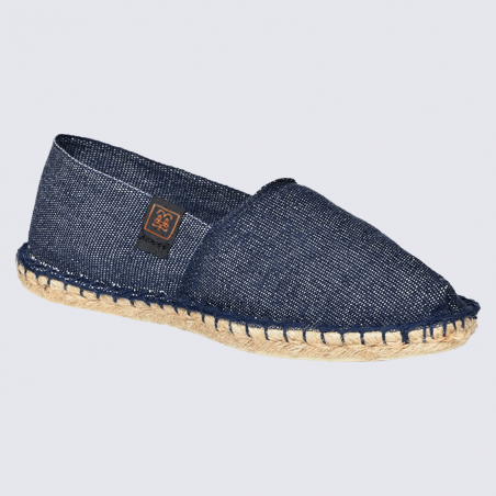 Espadrilles Made in France, espadrilles en toile de coton bleu jeans