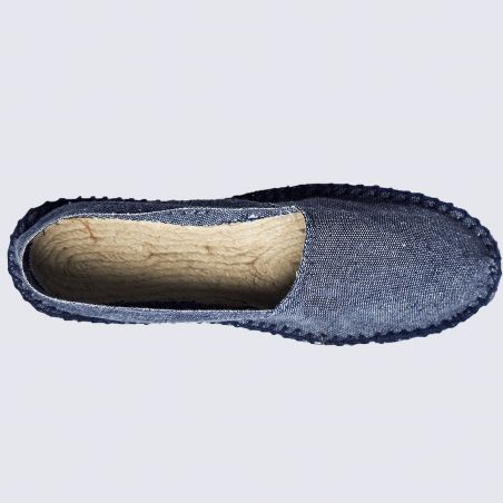 Espadrilles Made in France, espadrilles en toile de coton bleu jeans