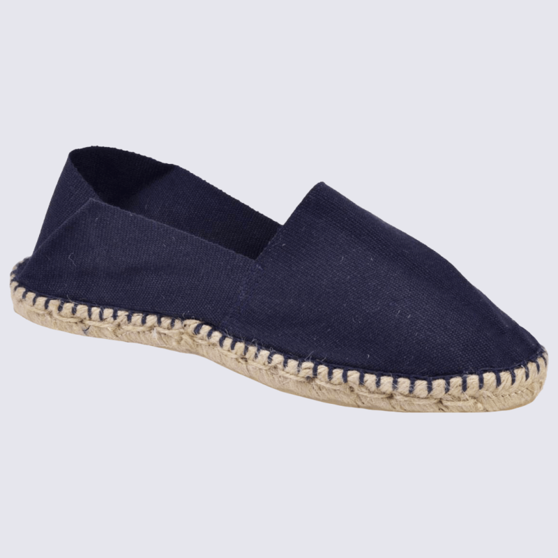 Espadrilles Made in France, espadrilles en toile de coton bleu marine