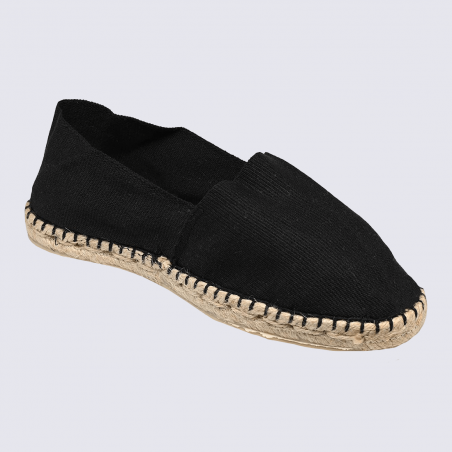 Espadrilles Made in France, espadrilles en toile de coton noir