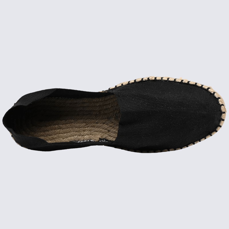 Espadrilles Made in France, espadrilles en toile de coton noir