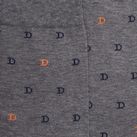 Chaussettes Doré Doré, chaussettes motif D homme en coton gris