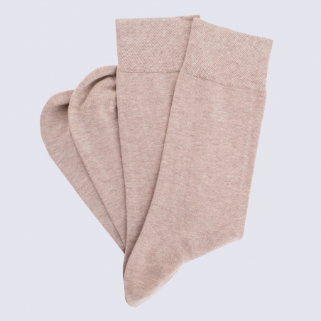 Chaussettes Doré Doré, chaussettes mode homme en coton beige