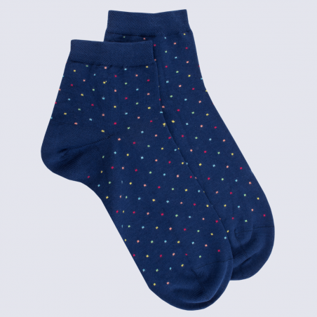 Socquettes Doré Doré, socquettes micropois femme en coton bleu Socquettes Doré Doré, socquettes micropois femme en coton bleu