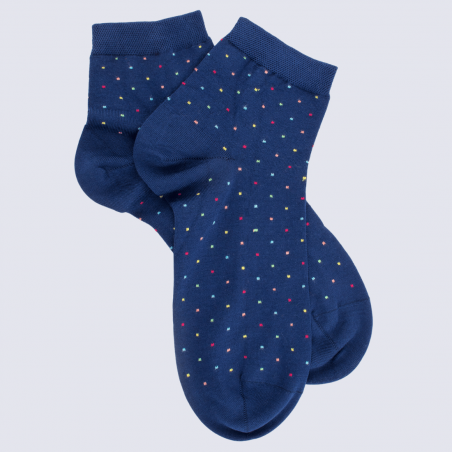 Socquettes Doré Doré, socquettes micropois femme en coton bleu Socquettes Doré Doré, socquettes micropois femme en coton bleu