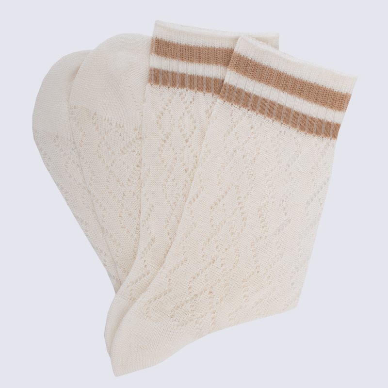 Chaussettes femme en laine et coton - Beige Sahara | Doré Doré