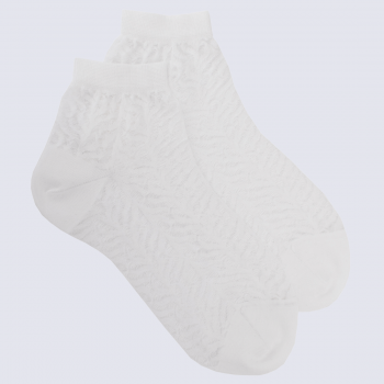 Chaussettes Doré Doré, chaussettes courtes brin avec transparence femme en coton blanc