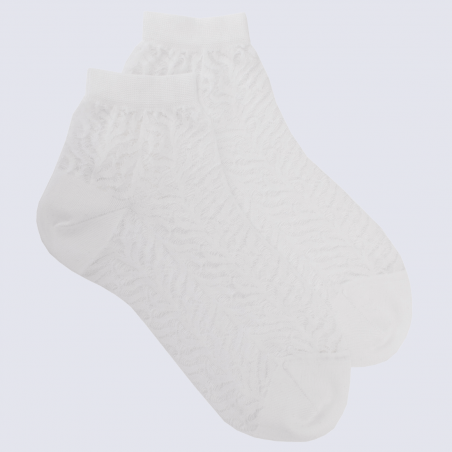 Chaussettes Doré Doré, chaussettes courtes brin avec transparence femme en coton blanc