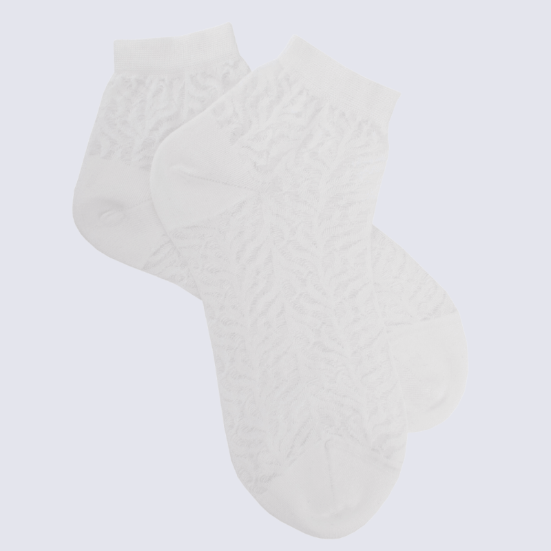 Chaussettes Doré Doré, chaussettes courtes brin avec transparence femme en coton blanc
